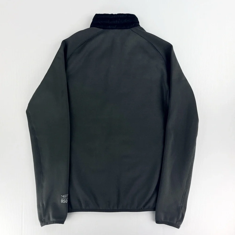 LL Bean 850 Black Gray Goose Down Insulated Long Sleeve Puffer Jacket Top
